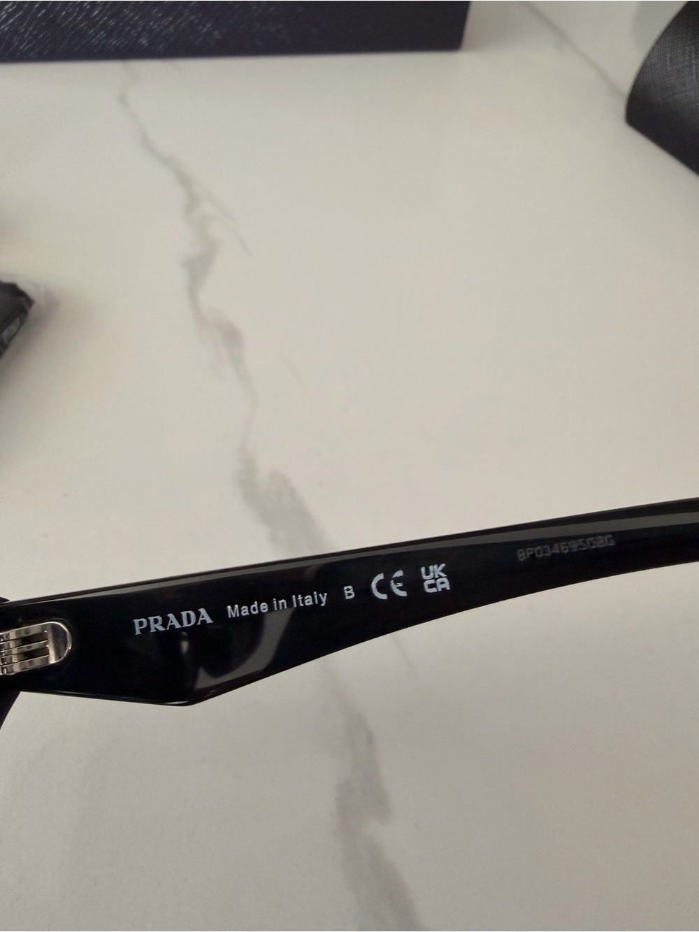 Prada Cat-Eye Butterfly Sunglasses with Logo Glossy Black - Picture 8 of 11